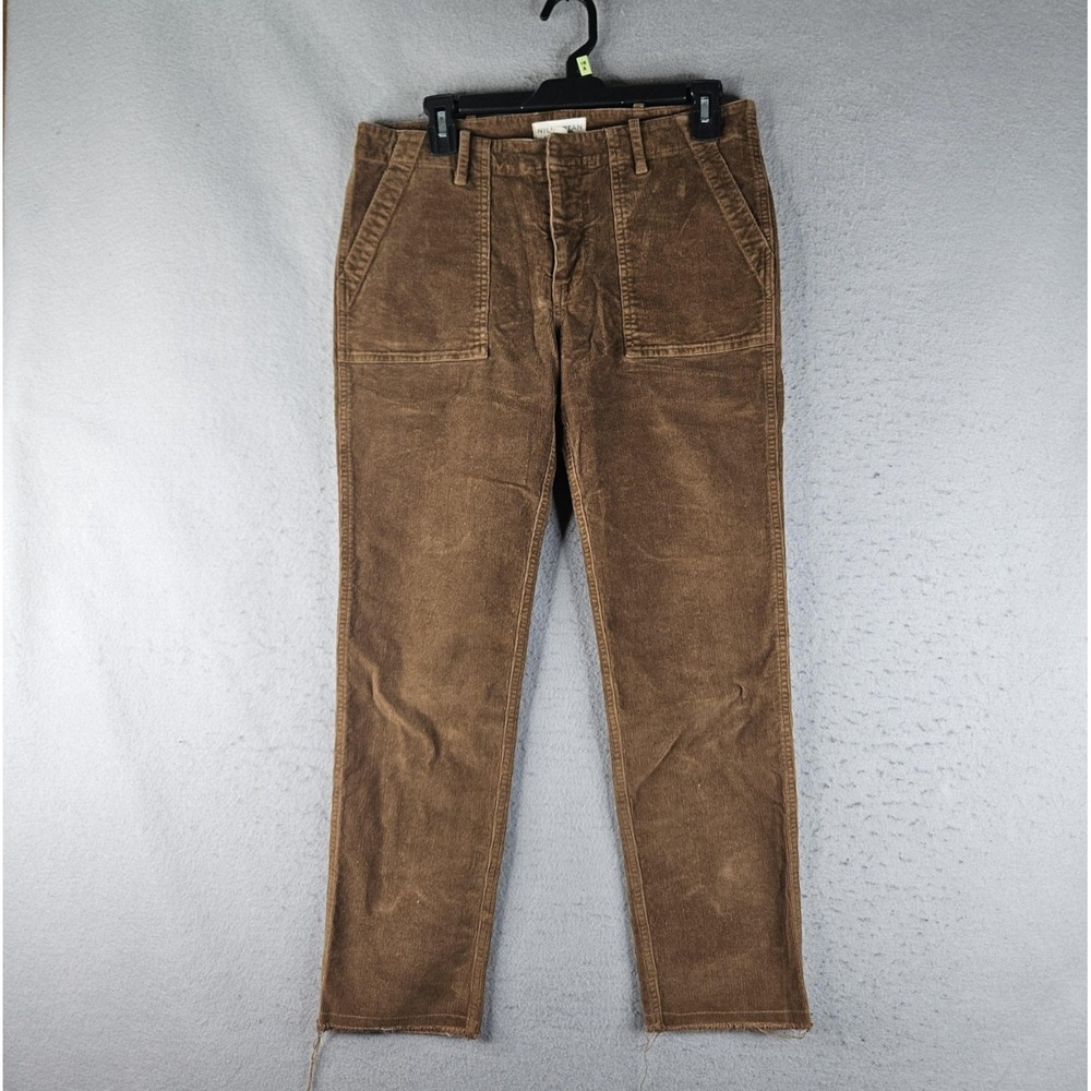 Nili Lotan Womens 6 Brown Corduroy Ankle Slim Tapered Stretch Pants 2609988